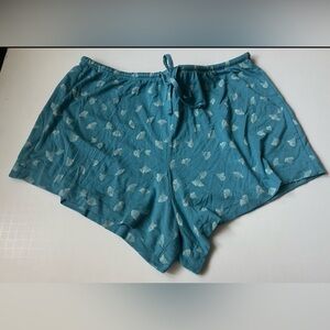 Women’s Sleep Pajama Shorts Size Medium Leaf print